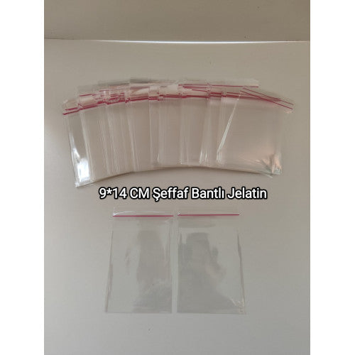 Şeffaf Bantlı Jelatin 9*14 cm