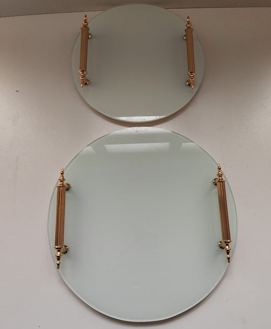 Yuvarlak Beyaz Cam Nişan Tepsisi Hayal Kulp