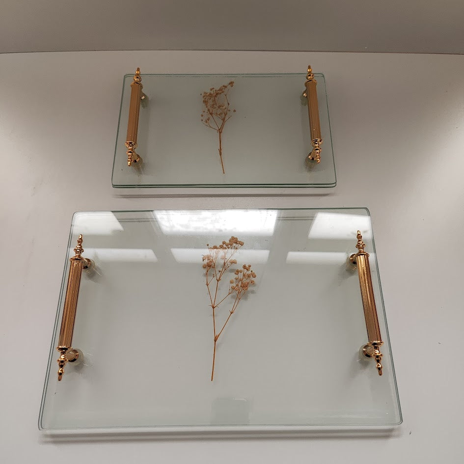 Çift Cam Cipso Nişan Tepsisi Hayala Kulp