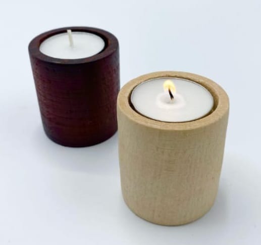 Ahşap Tealight Uzun Mumluk