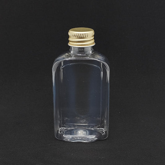 50 cc Pet Dikdörtgen Şişe - Gold Metal Kapak